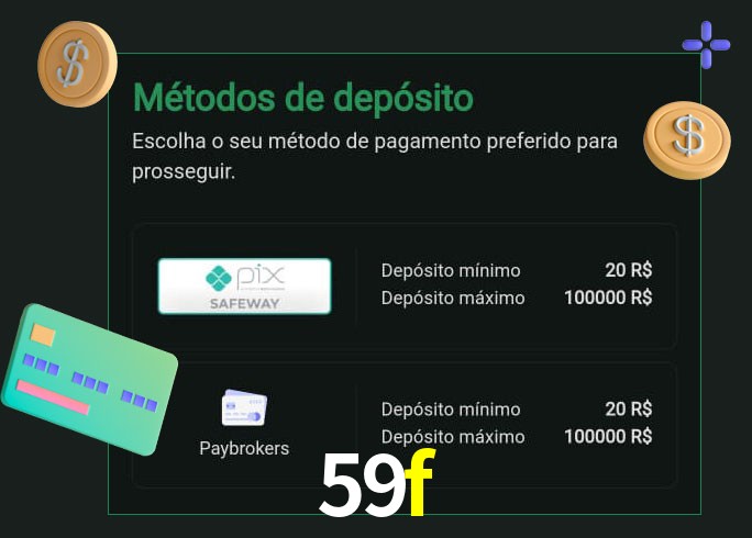 O cassino 59f oferece uma grande variedade de métodos de pagamento